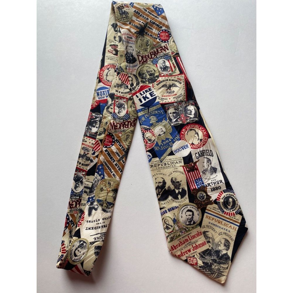 New Republican Political Neck Tie Handmade 100%‎ Silk USA America Trump Support - Picture 6 of 7